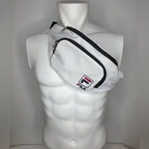 Fila White Beltbag with Black, Red And Blue Accents